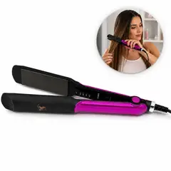 GENERICO - Plancha de Pelo NHS-870 Alisador Profesional para Cabello Cerámica 220°C - Fucsia oscuro - M