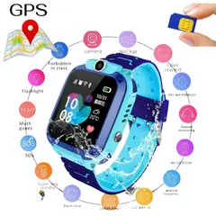 GENERICO - SMARTWATCH RASTREADOR CHIP SIM PARA NIÑOS CELESTE