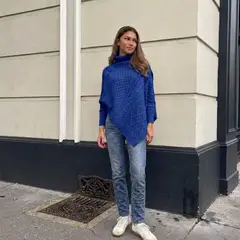 GENERICO - Chompa Poncho Inverno Mujer Dralom Color Azul