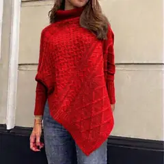 GENERICO - Chompa Poncho Inverno Mujer Dralom Color Rojo