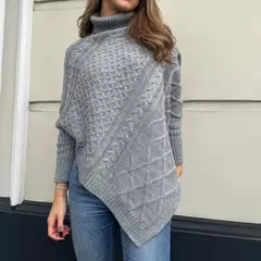 GENERICO - Chompa Poncho Inverno Mujer Dralom Color Gris