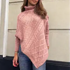GENERICO - Chompa Poncho Inverno Mujer Dralom Color Rosa