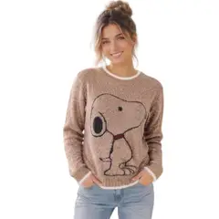 GENERICO - Chompa Mujer Snoo Dom463G-24 Hilo Chenile Color Cocoa