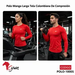 NO LOGO - Polo Manga Larga Tela Colombiana De Compresión