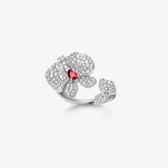 GENERICO - Anillo Hefang De Orquídea Circonitas Plata 925 Ajustable Mujer Joyería