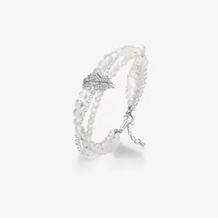 HEFANG - Pulsera De Plumas A La Luz De La Luna Cristales Circonitas Moda
