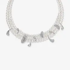 GENERICO - Collar Hefang Cisne A La Luz De La Luna Perlas Circonitas Plata 925