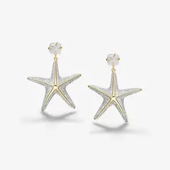 GENERICO - Aretes Hefang De Estrella De Mar Centelleante Circonitas Plata 925