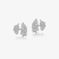 GENERICO - Aretes Hefang De Hadas Con Plumas Circonitas Plata 925 Mujer Joyería