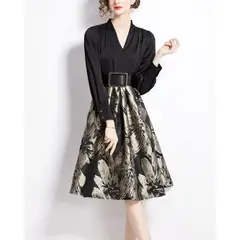 GENERICO - Vestido Elegante Manga Larga Vestido Gia