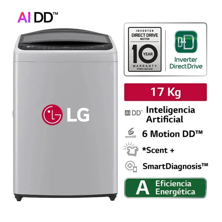 Lavadora 17 Kg AI DD Direct Drive WT17DV6T Gris