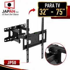 JAPANTEC EL RACK DEL FUTURO - Soporte TV Giratorio Doble Brazo 32 a 75 Pulgadas JAPANTEC JP50 VESA 600x400 Soporta 40 kg