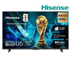 Hisense - Televisor 75'' Smart TV UHD 4K MINILED 75U6ESG GoogleTV 2026