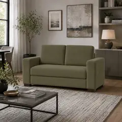 FABIANI HOME - Sofá 2 Cuerpos Nara con Tela Antifluido Olivo