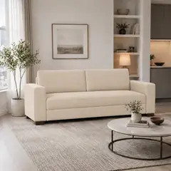 FABIANI HOME - Sofá 3 Cuerpos Nara con Tela Antifluido Beige