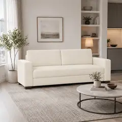 FABIANI HOME - Sofá 3 Cuerpos Nara con Tela Antifluido Ivory