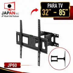 JAPANTEC EL RACK DEL FUTURO - JAPANTEC Soporte TV Articulado JP60 37" a 82" Doble Brazo Giratorio Inclinable VESA 600x400 50 kg