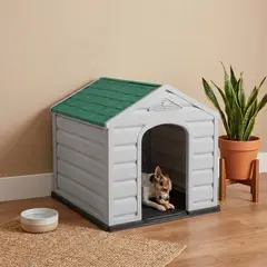 RIMAX - Casa Hogar Refugio Ideal Perro Raza Pequeña Chica Confortable Resistente - Techo Verde -