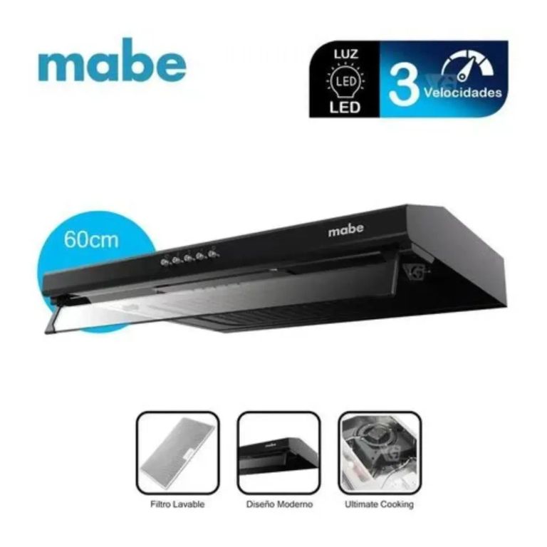Campana Extractora CMU6020PB0 60 cm Negra 3 Velocidades con Luz LED