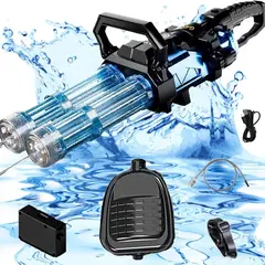 OEM - Pistola de agua con cañones giratorios RGB 7 tipos de luces y chispas