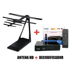 GENERICO - Decodificador HD + Antena Largo Alcance Full HD 1080p