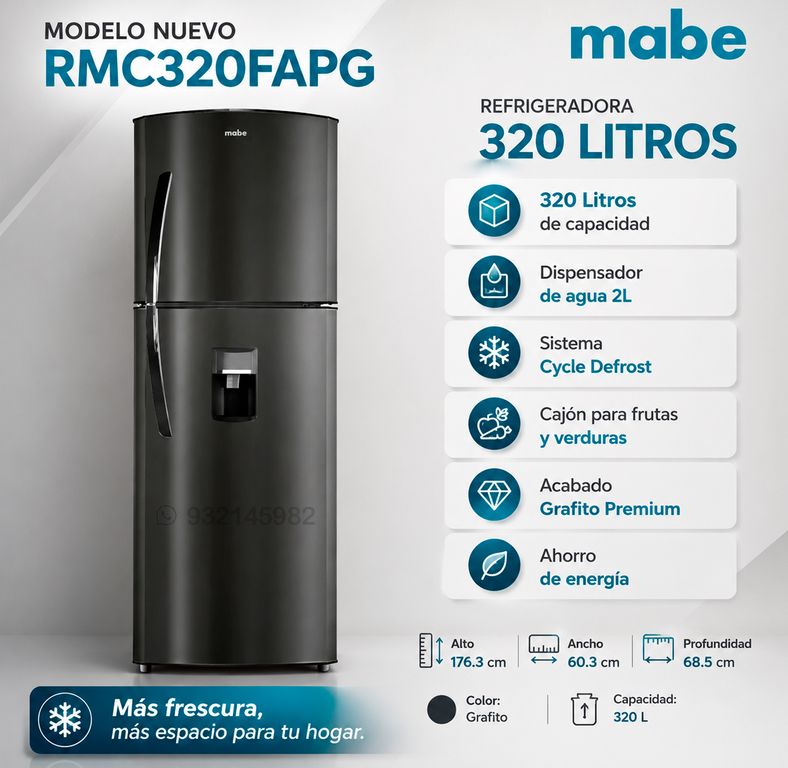 RMC320FAPG - Refrigeradora silver 320 lt