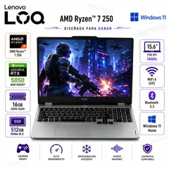 LENOVO - Laptop LOQ 15AHP10 AMD Ryzen 7 250 16GB DDR5 512GB SSD RTX 5050 8GB 15.6″ FHD 144Hz - 83JG00B1LM