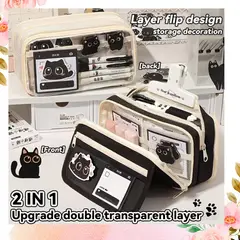 GENERICO - Estuche Grande de 13 Capas con Lindo Gato
