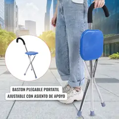 OEM - Baston Con Asiento Plegable Portatil Reforzado Power