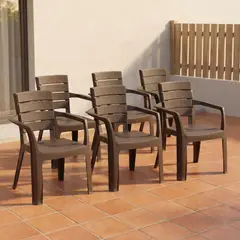 RIMAX - Sillas Plásticas Pack x 6 Apilables Interior Exterior Resistentes Duraderas