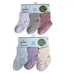 GENERICO - Pack x6 medias antideslizantes para bebés y niñas