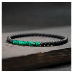 GENERICO - Pulsera de cuentas estilo unisex 4mm moda casual ojo de tigre y Onix