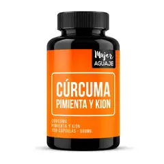 MUJER AGUAJE - Cápsulas de Cúrcuma, Pimienta y Kion 500 mg de - 100 Capsulas