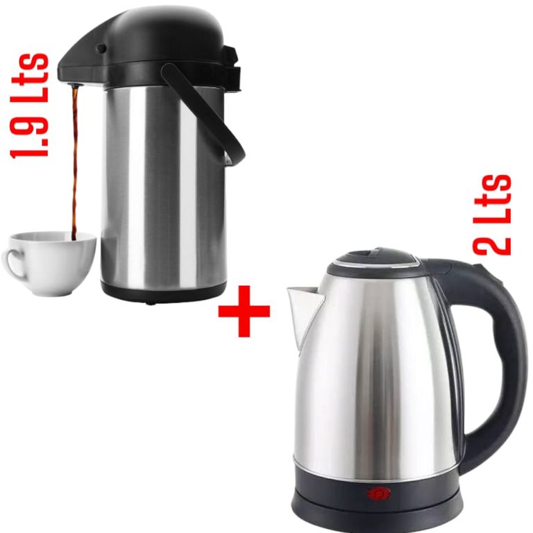 Termo Sifón Dispensador de Bebidas Combo Ideal + Hervidor Eléctrico 2L