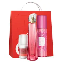 Esika - Set Perfume Expression Sens ésika 50 ml + deo roll on 50 ml+ pink blossom 200 ml