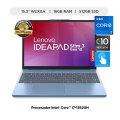 LENOVO - Laptop IdeaPad Slim Intel Core i7 16GB RAM 512GB SSD 15.3 WUXGA Touch Win11