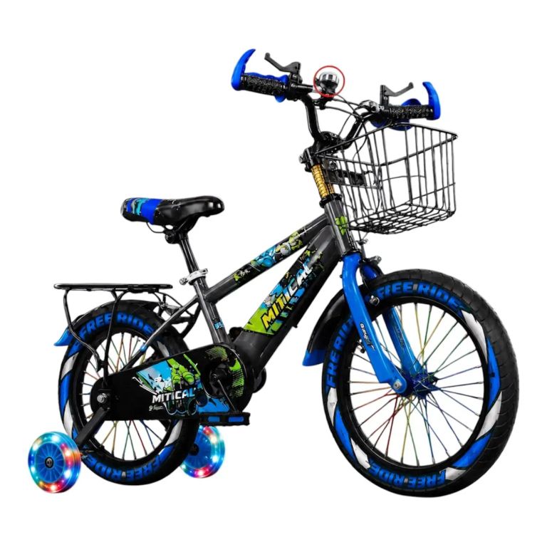 Bicicleta Aro 12 para Niños con Luces LED Multicolor, Canast