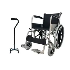 OEM - Silla De Ruedas Estándar Cromada Con Llantas Todo Terreno y Baston