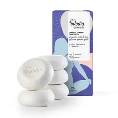 Natura - Tododia Jabones en barra puro vegetal té de manzanilla y lavanda Caja con 5 unidades de 90 g c/u