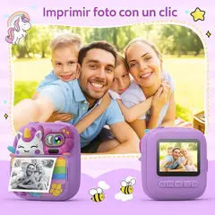 GENERICO - CÁMARA INSTANTÁNEA INFANTIL CON IMPRESORA TÉRMICA FOTO, VIDEO Y DIVERSIÓN PARA NIÑOS
