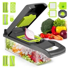 GENERICO - Picador Cortador De Frutas Verduras Manual de Cocina - 12 en 1