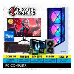 NVIDIA - COMPUTADORA PC GAMER INTEL CORE I5 12400F 16GB 500GB RTX 3050 6GB MONITOR 24 FHD