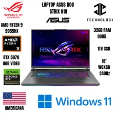 ASUS - LAPTOP ROG STRIX G18 RYZEN 9 9955HX / 32GB RAM DDR5 / 1TB SSD / RTX 5070 8GB VIDEO