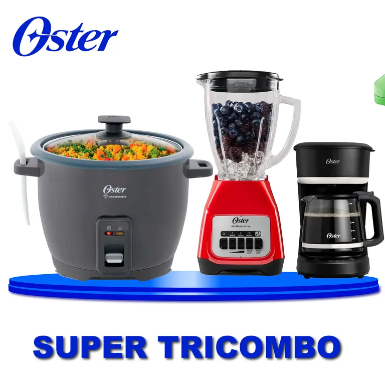 Combo 3 en 1: Licuadora Kaliman + Arrocera 1.8L + Cafetera 5 Tazas