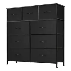 ANYHOGAR - Armario De Almacenamiento Con9 Cajones Relieve Negro