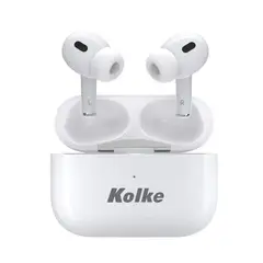 KOLKE - Audífonos inalámbricos KAB-657-WH Bluetooth con estuche de carga compacto color blan