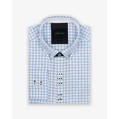 Andrew'S Ties - Camisa para Hombre Color Blanco a Cuadros - Inspirada en Arezzo