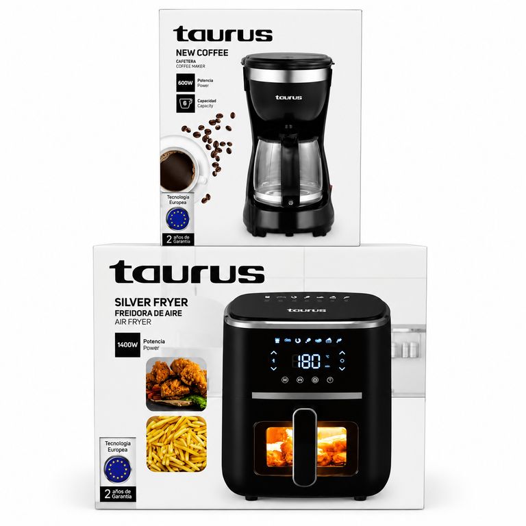 Combo Freidora de Aire Silver + Cafetera