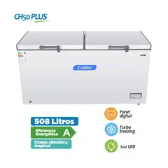 Coldex - CONGELADORA 508LT 2 PUERTAS CH50PLUS BLANCO