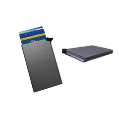 GENERICO - Tarjetero Inteligente - sistema Rfid anti clonación plateado